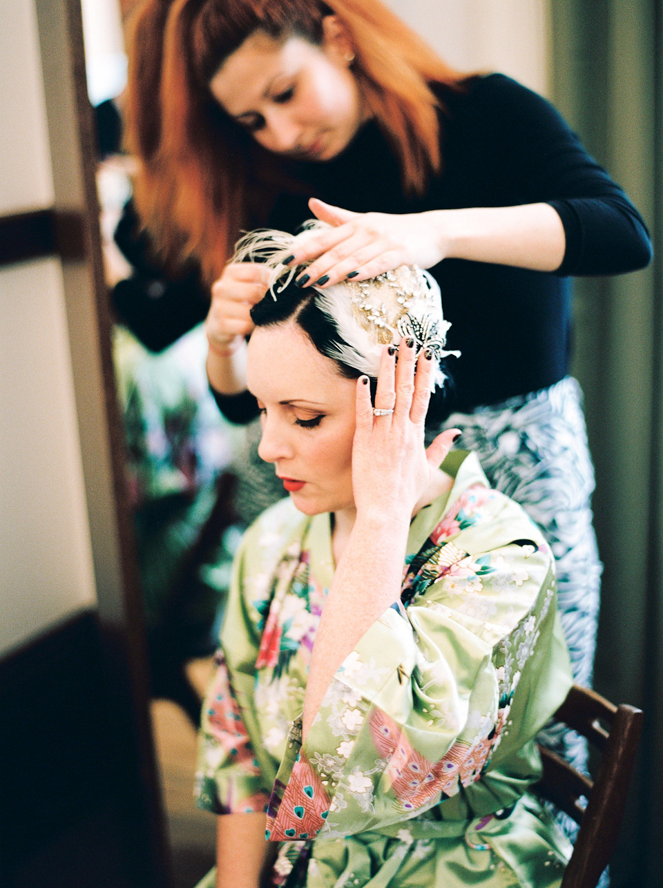 A 1930's Art Deco inspired wedding at The Assembly Rooms in London. Images shot on 35mm film by Peachey Photography.