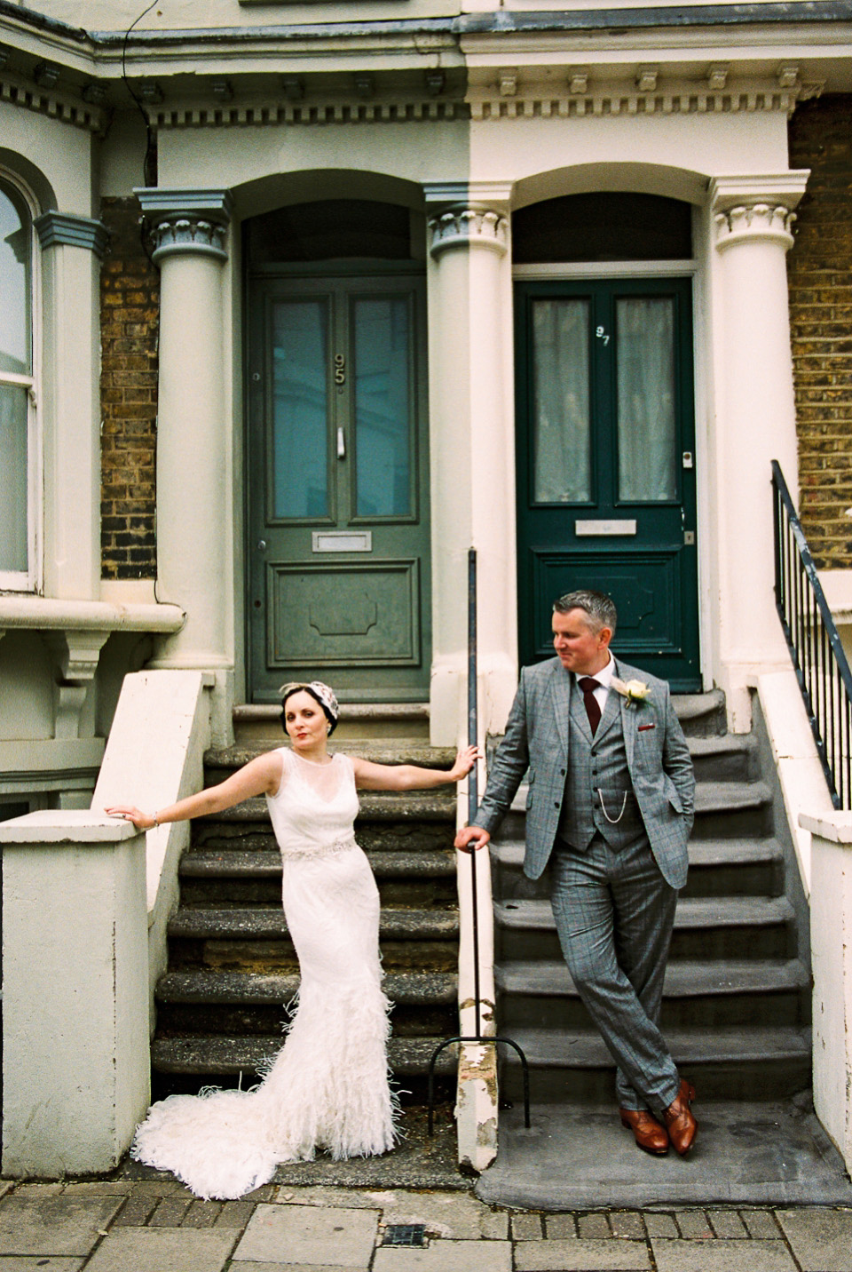 A 1930's Art Deco inspired wedding at The Assembly Rooms in London. Images shot on 35mm film by Peachey Photography.