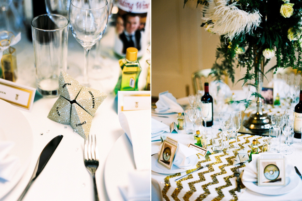 A 1930's Art Deco inspired wedding at The Assembly Rooms in London. Images shot on 35mm film by Peachey Photography.