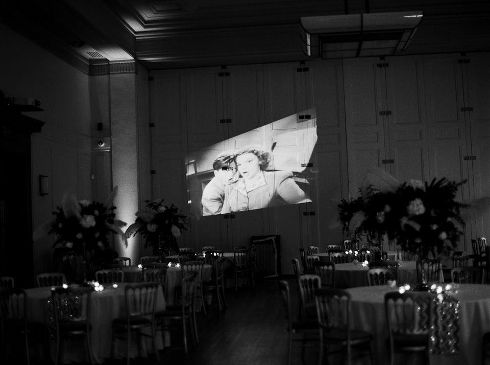 A 1930's Art Deco inspired wedding at The Assembly Rooms in London. Images shot on 35mm film by Peachey Photography.