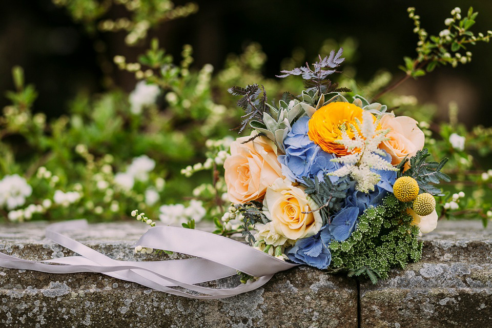 A mustard and blue vintage inspired wedding. Images by Solen Photography.