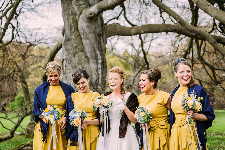 A mustard and blue vintage inspired wedding. Images by Solen Photography.