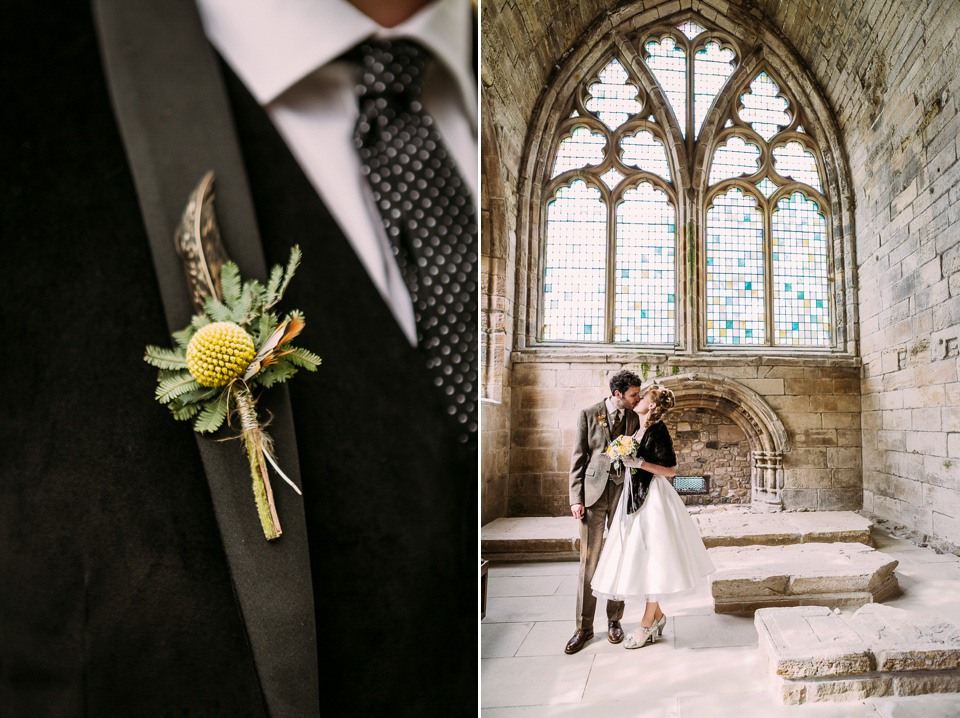 A mustard and blue vintage inspired wedding. Images by Solen Photography.