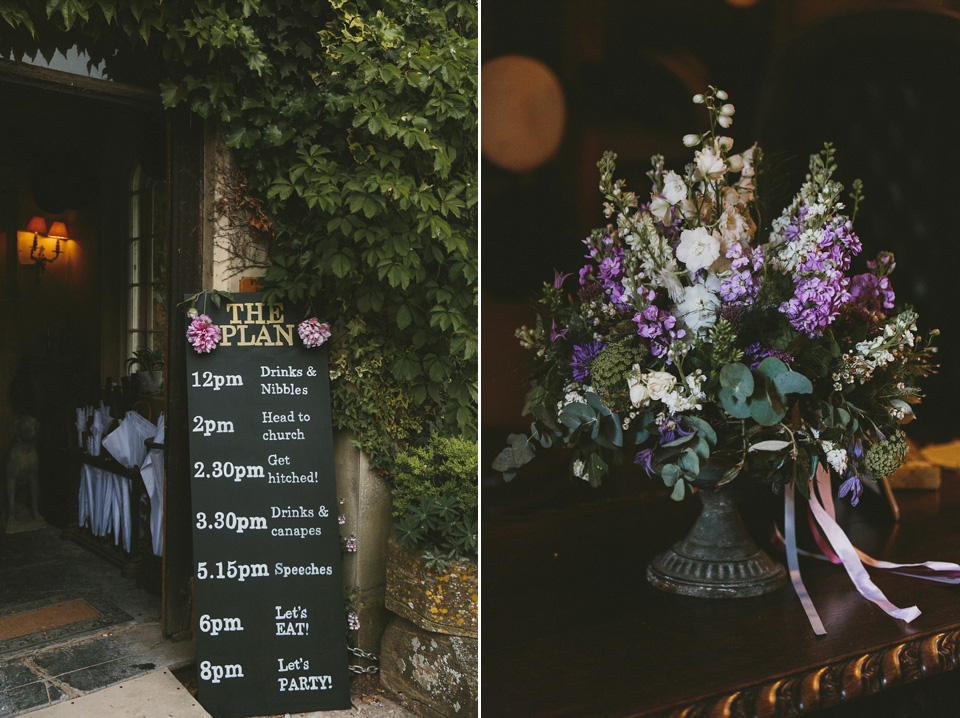 The bride wears a beautiful floral crown and Charlie Brear dress for her house party wedding at Maunsel House in Somerset. Photography by McKinley Rodgers.