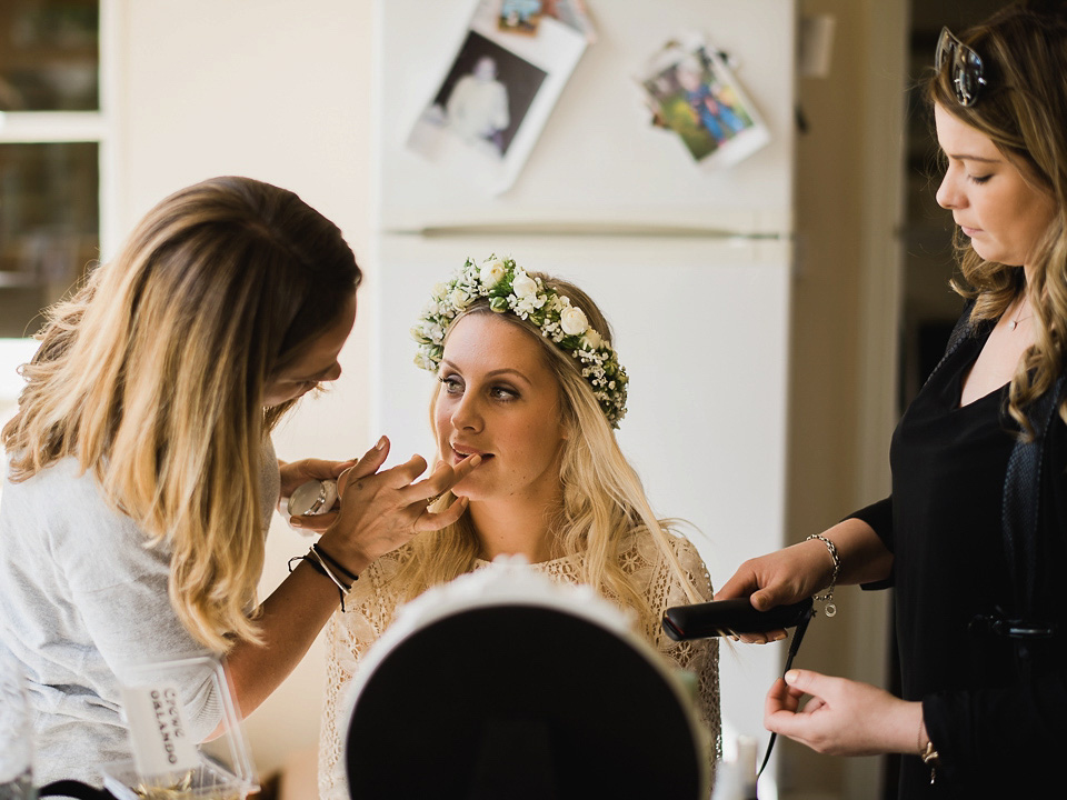 A Chic Laure de Sagazan Gown for a Boho Luxe English Country Wedding. Photography by John Barwood.