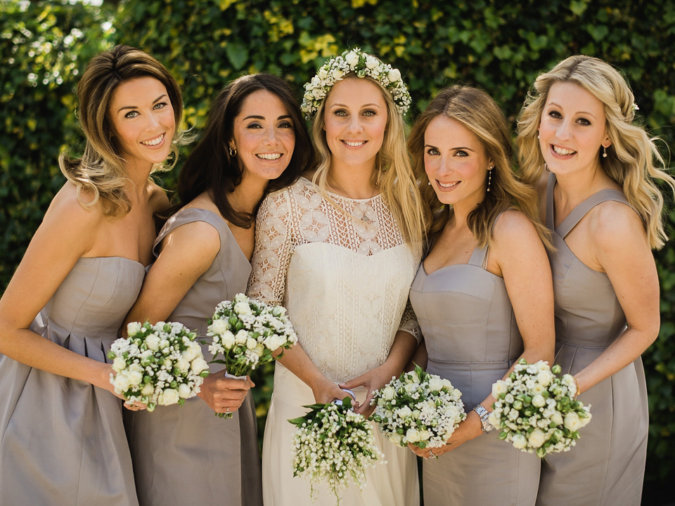 A Chic Laure de Sagazan Gown for a Boho Luxe English Country Wedding. Photography by John Barwood.