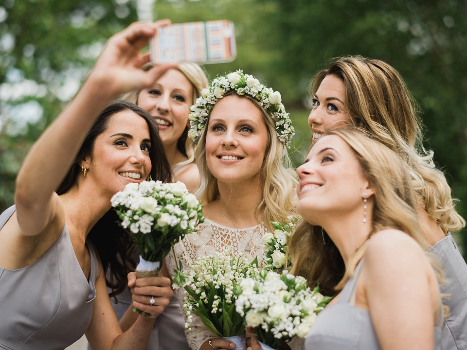 A Chic Laure de Sagazan Gown for a Boho Luxe English Country Wedding. Photography by John Barwood.