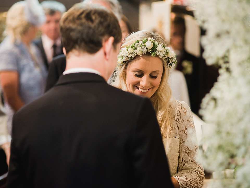 A Chic Laure de Sagazan Gown for a Boho Luxe English Country Wedding. Photography by John Barwood.