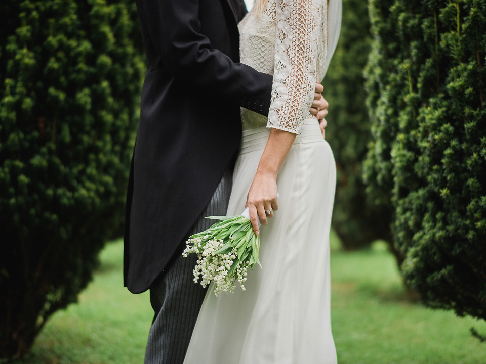 A Chic Laure de Sagazan Gown for a Boho Luxe English Country Wedding. Photography by John Barwood.