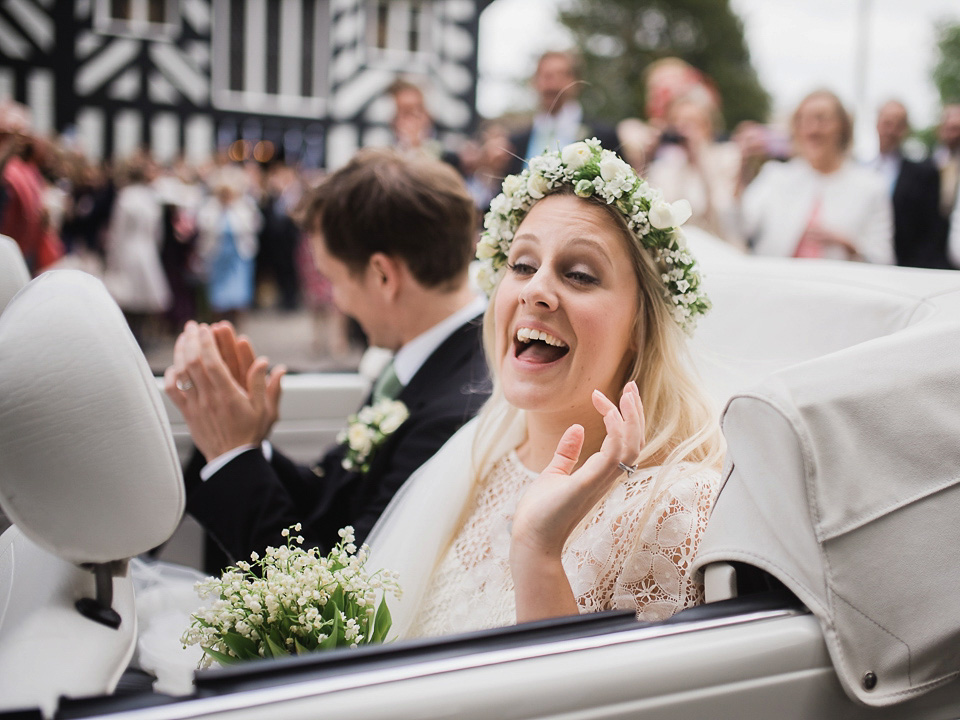 A Chic Laure de Sagazan Gown for a Boho Luxe English Country Wedding. Photography by John Barwood.