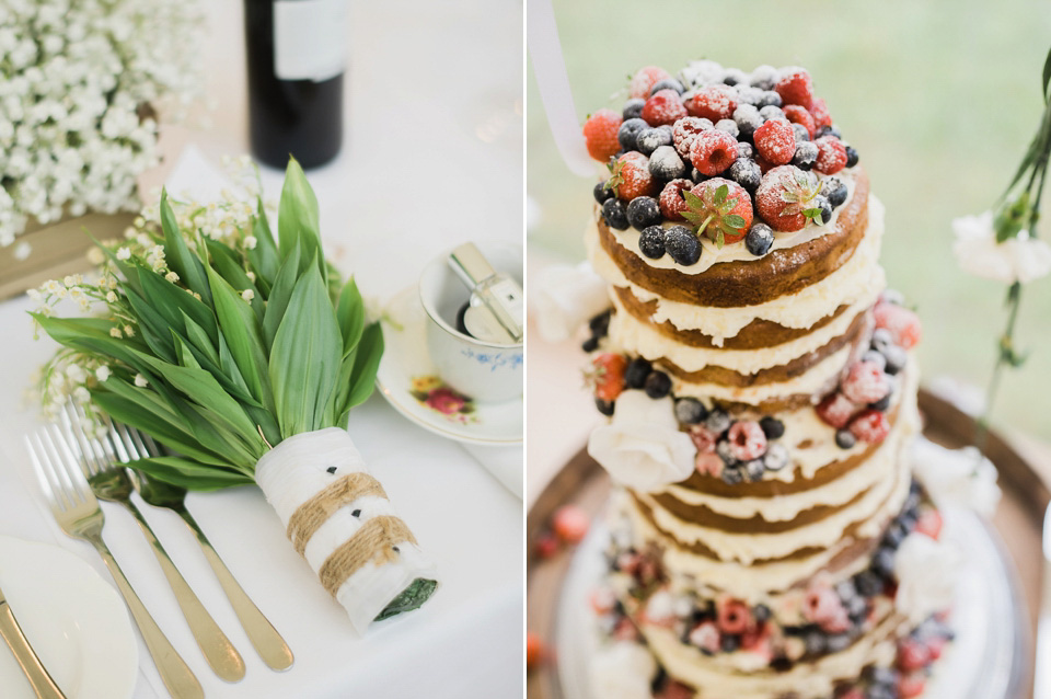 A Chic Laure de Sagazan Gown for a Boho Luxe English Country Wedding. Photography by John Barwood.