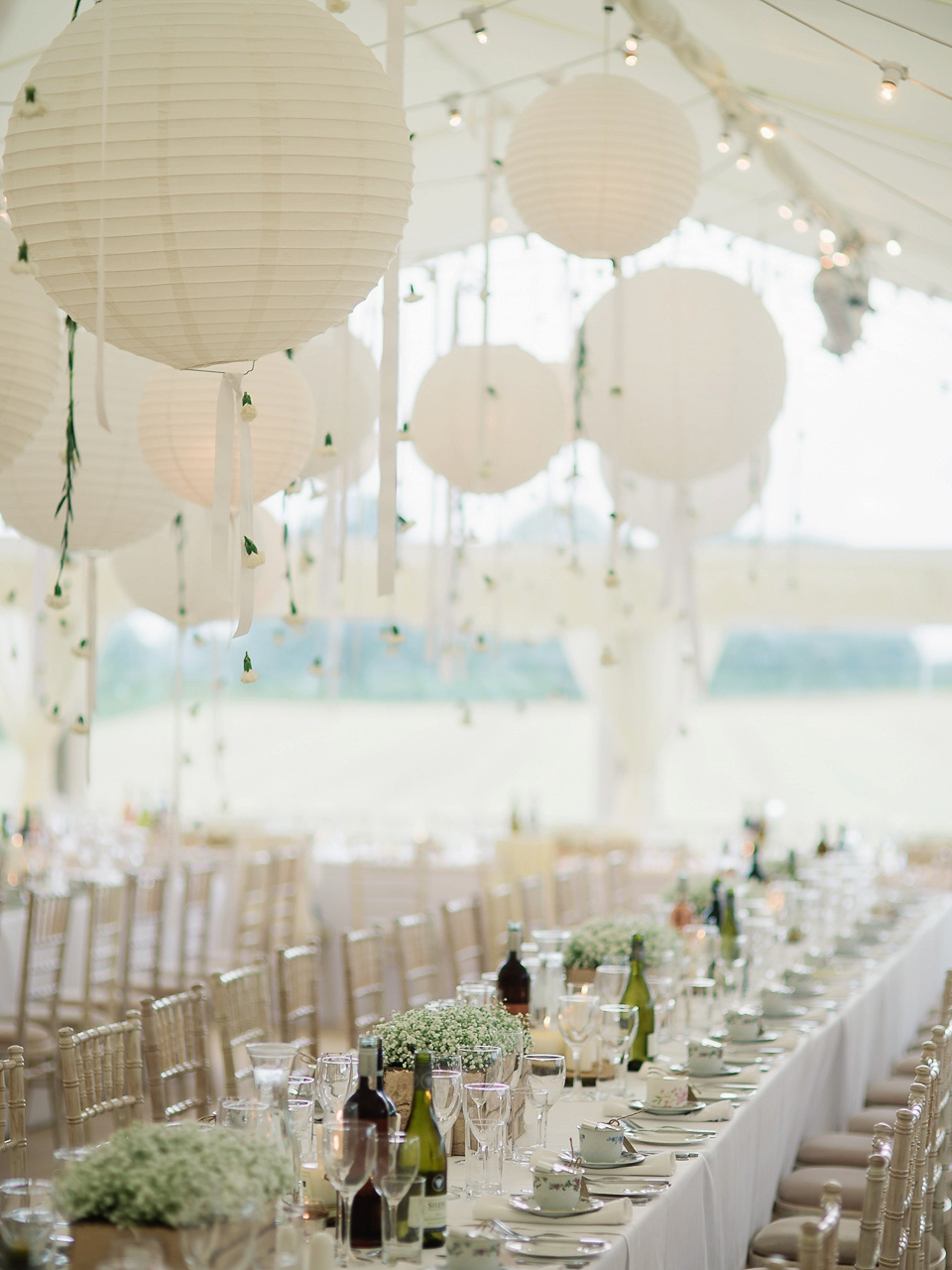 A Chic Laure de Sagazan Gown for a Boho Luxe English Country Wedding. Photography by John Barwood.