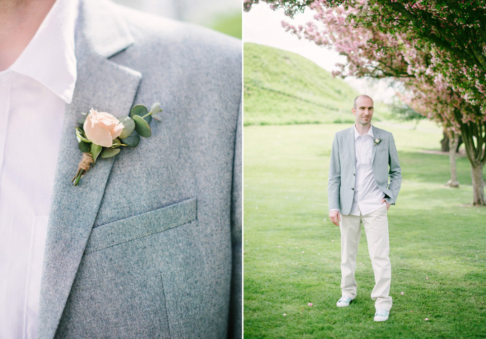 Lilac Hair and Pastel Flowers for an Intimate Springtime Pub Wedding Shot on Film. Photography by Hannah Duffy.