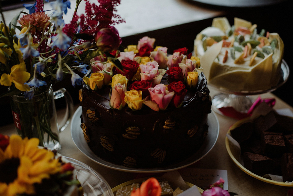 A colourful David Bowie and Wes Anderson inspired wedding in Glasgow. The bride wore a gown from Davids Bridal. Photography by The Kitcheners.