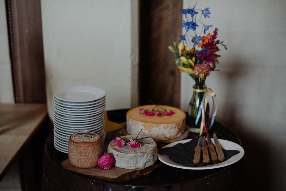 A colourful David Bowie and Wes Anderson inspired wedding in Glasgow. The bride wore a gown from Davids Bridal. Photography by The Kitcheners.