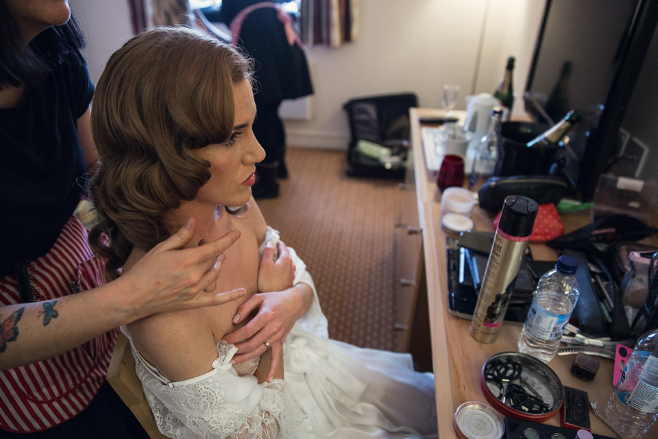 Ange and Ben's wedding was inspired by the 1940s and took place just two weeks after Ange lost her father. A beautiful celebration of love, life and family. Photography by Assassynation.