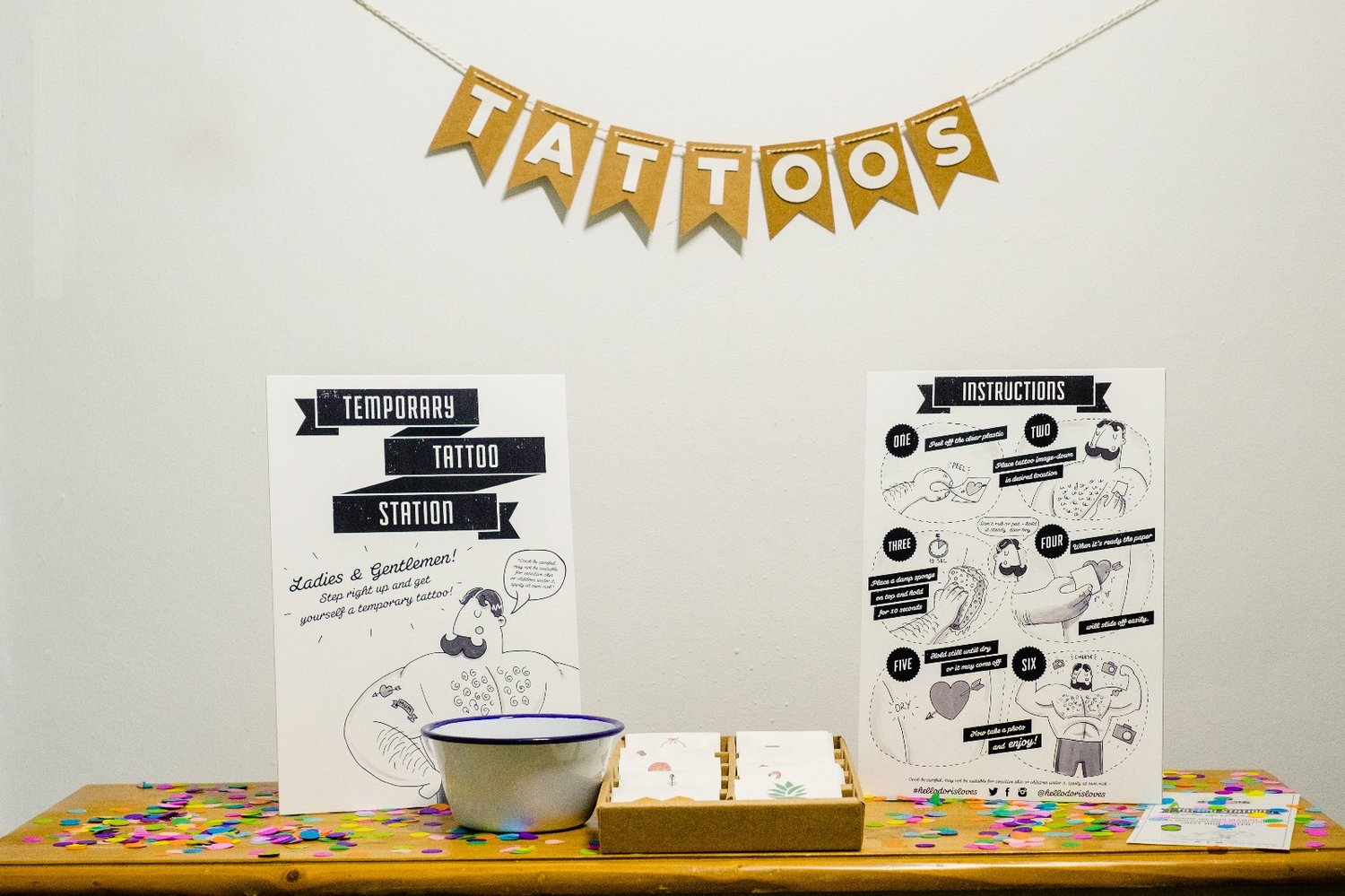 Temporary Tattoo Station for Weddings Doris Loves