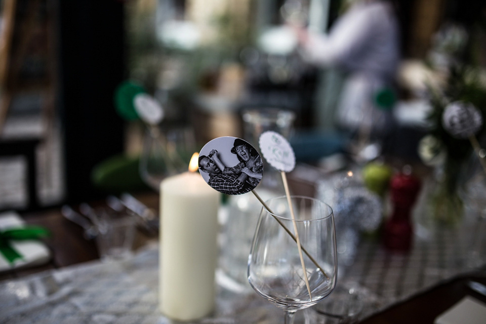 A green wedding dress from Coast, for this quirky modern London wedding, Images by Olliver Photography.