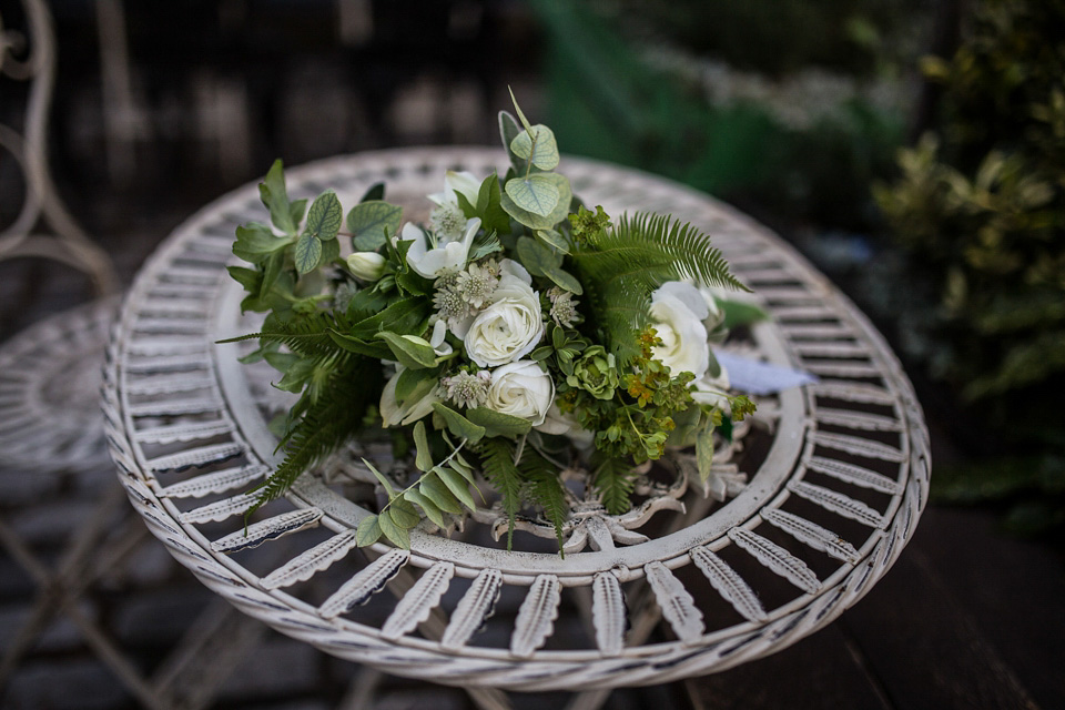 A green wedding dress from Coast, for this quirky modern London wedding, Images by Olliver Photography.