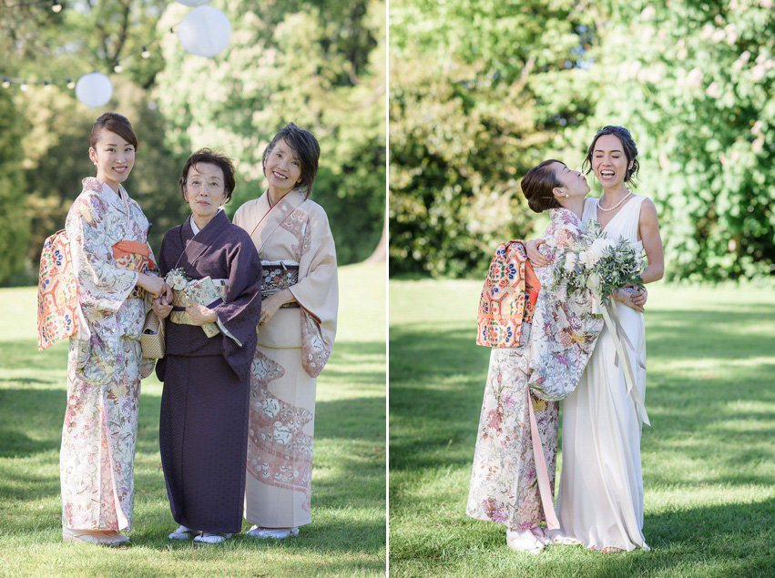 A Theia Couture wedding dress and ostrich feathers for this elegant Babington House wedding. Photography by Ria Mishaal.