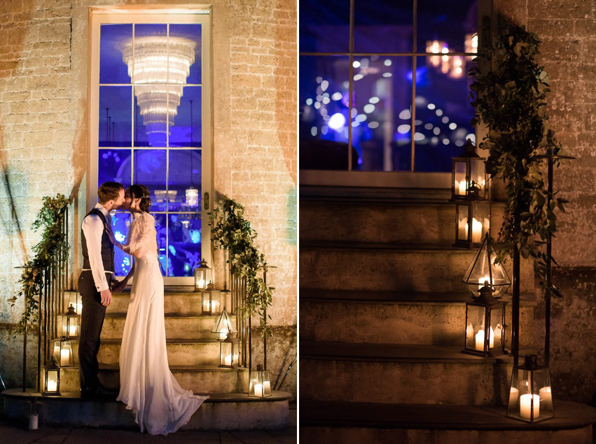 A Theia Couture wedding dress and ostrich feathers for this elegant Babington House wedding. Photography by Ria Mishaal.