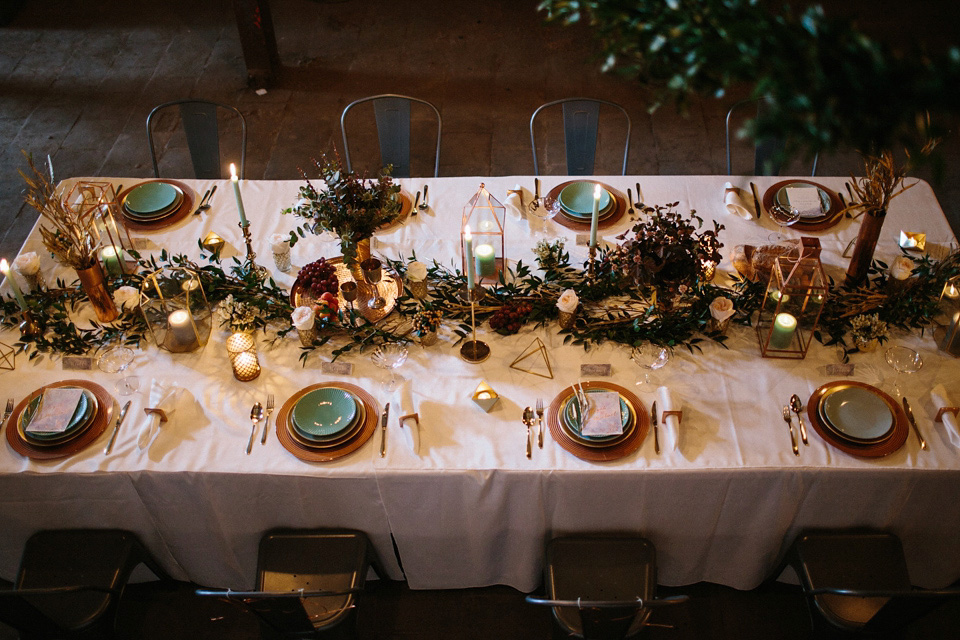 Geometric, gold and glamorous - a gritty industrial bridal inspiration shoot featuring Rime Arodaky and Catherine Deane