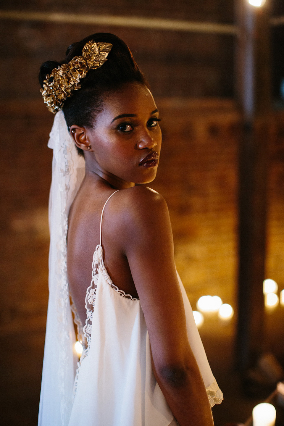 Geometric, gold and glamorous - a gritty industrial bridal inspiration shoot featuring Rime Arodaky and Catherine Deane