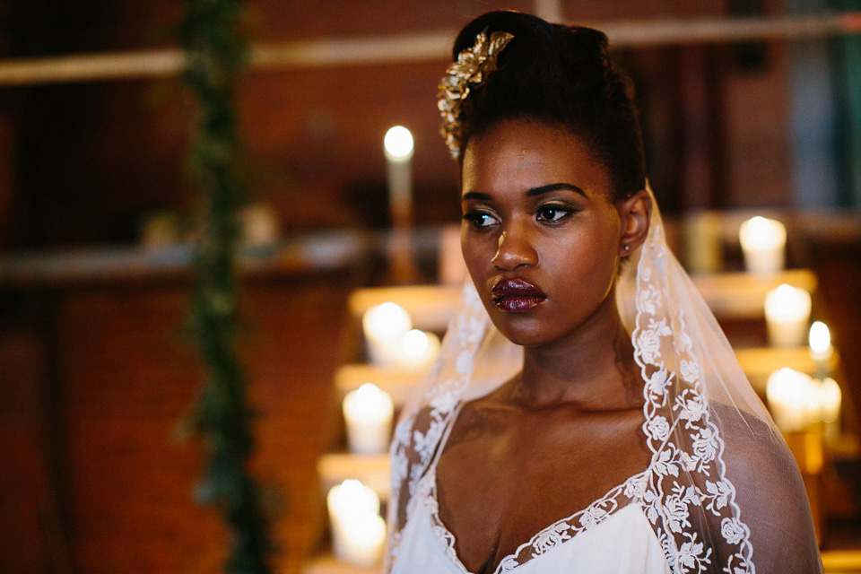 Geometric, gold and glamorous - a gritty industrial bridal inspiration shoot featuring Rime Arodaky and Catherine Deane