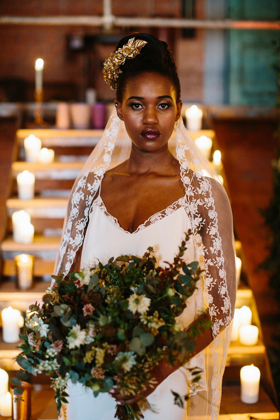 Geometric, gold and glamorous - a gritty industrial bridal inspiration shoot featuring Rime Arodaky and Catherine Deane