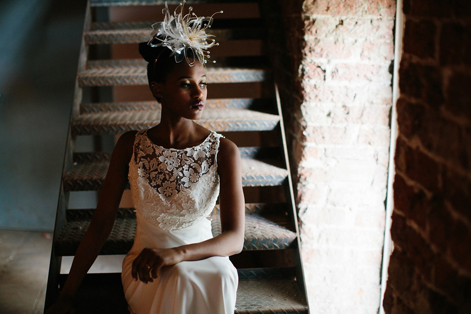 Geometric, gold and glamorous - a gritty industrial bridal inspiration shoot featuring Rime Arodaky and Catherine Deane