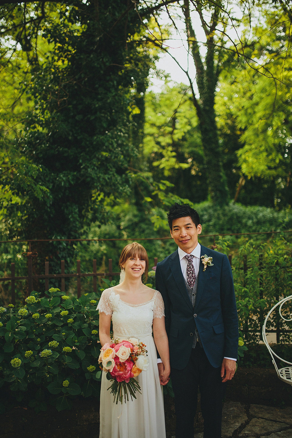 The bride wears Grace Loves Lace for her laid back, rustic, simple and elegant outdoor wedding in the Italian hillsides. Photography by Peter Jurica, film by Happy Wedding Films.