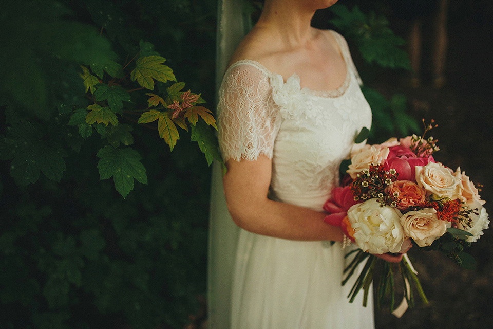 The bride wears Grace Loves Lace for her laid back, rustic, simple and elegant outdoor wedding in the Italian hillsides. Photography by Peter Jurica, film by Happy Wedding Films.