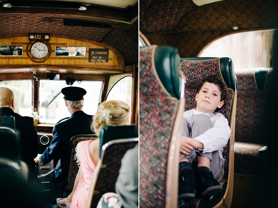 The bride wears Suzanne Neville for her Summer wedding at a vintage railway station. Images by M&J Photography.