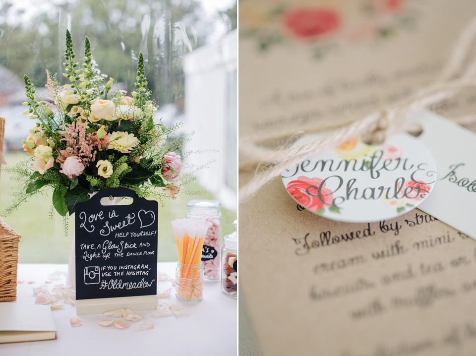 The bride wears Suzanne Neville for her Summer wedding at a vintage railway station. Images by M&J Photography.