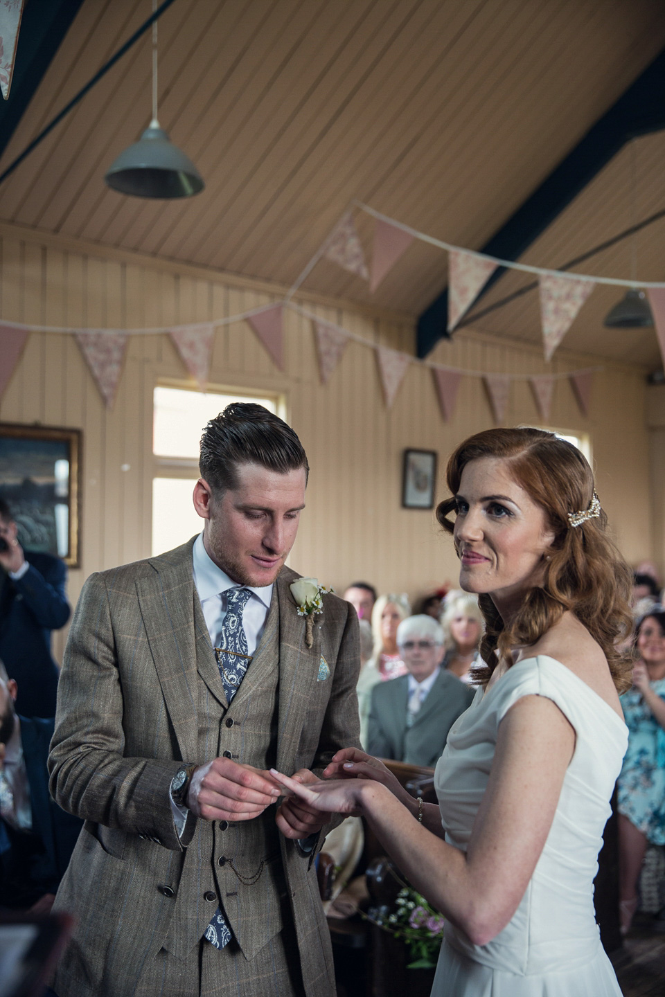 Ange and Ben's wedding was inspired by the 1940s and took place just two weeks after Ange lost her father. A beautiful celebration of love, life and family. Photography by Assassynation.