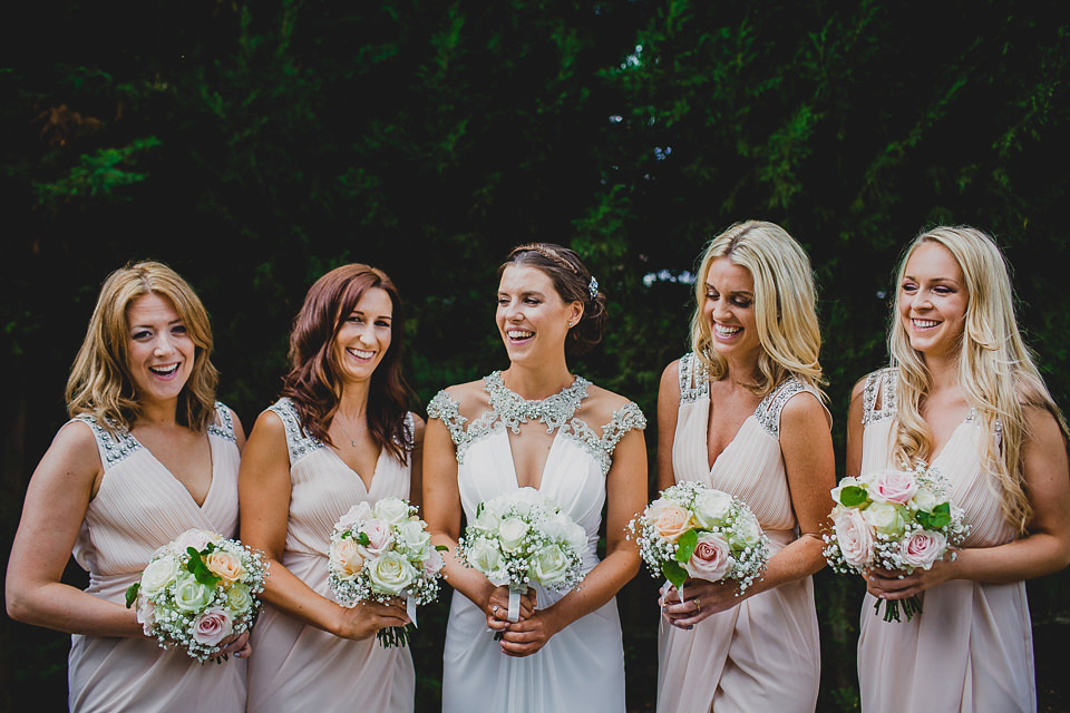 A Grecian style dress for a glamorous English country house wedding. Photography by Jonny MP.