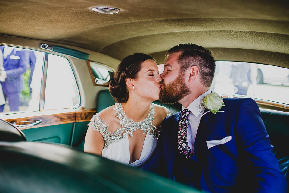 A Grecian style dress for a glamorous English country house wedding. Photography by Jonny MP.