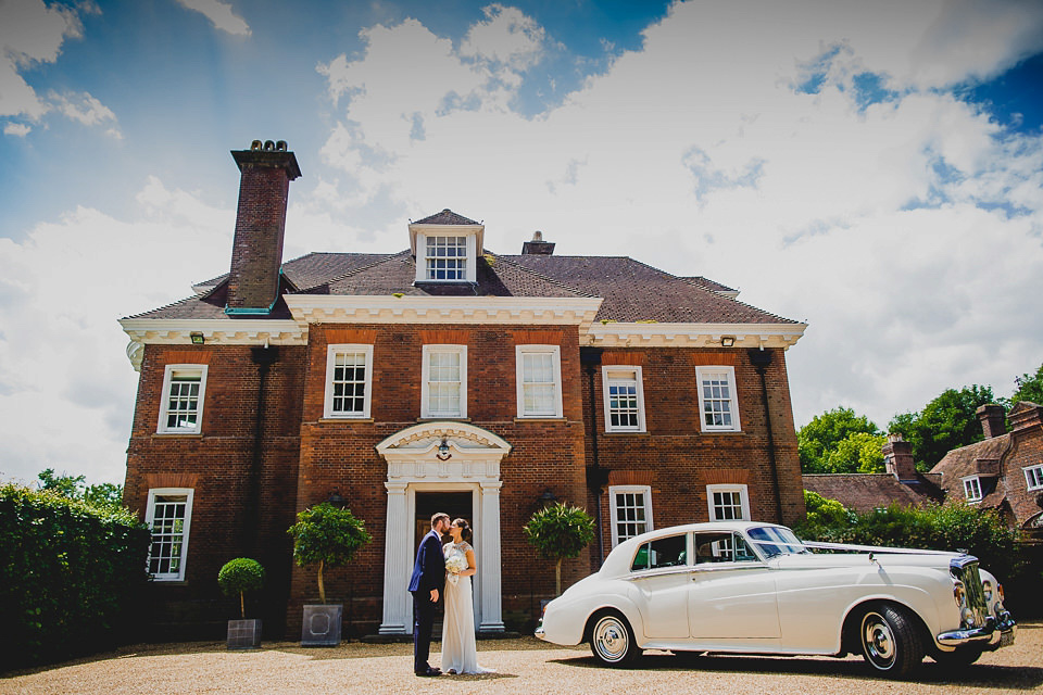 A Grecian style dress for a glamorous English country house wedding. Photography by Jonny MP.