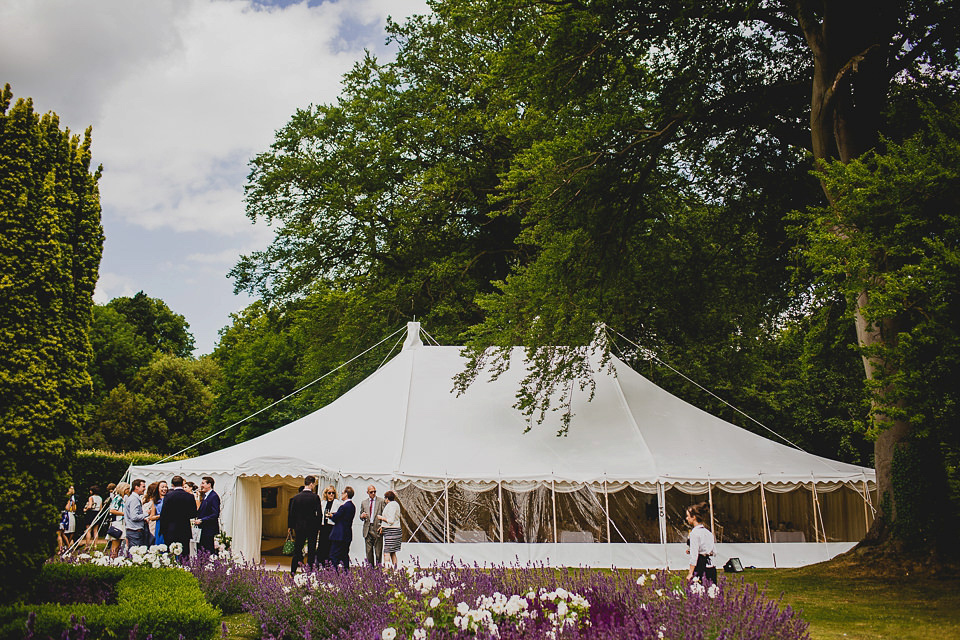 A Grecian style dress for a glamorous English country house wedding. Photography by Jonny MP.