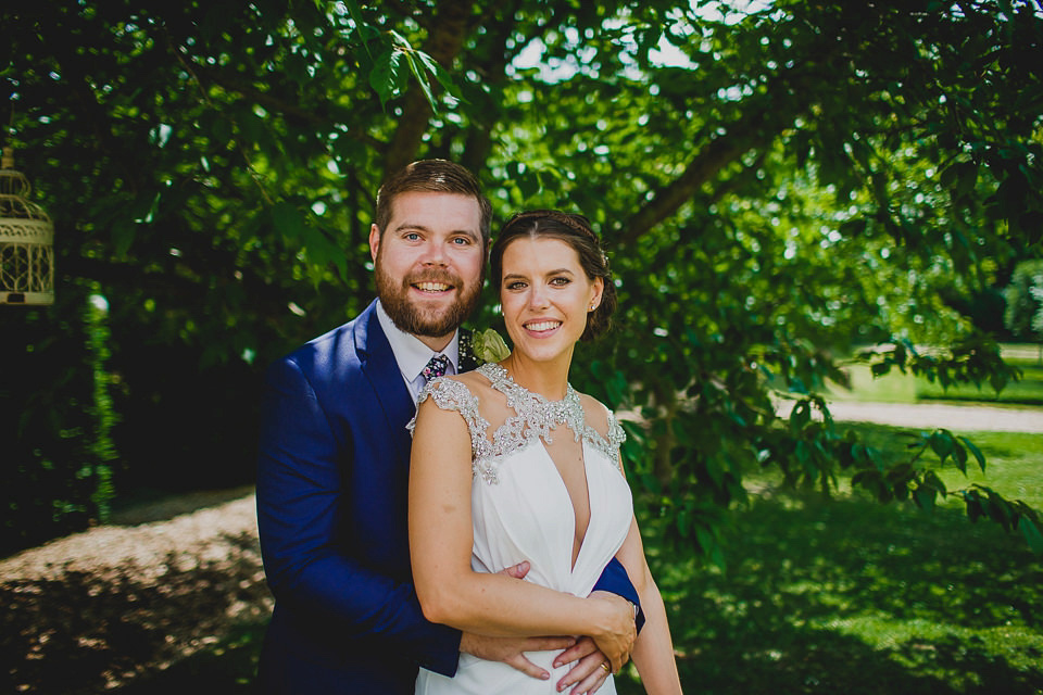 A Grecian style dress for a glamorous English country house wedding. Photography by Jonny MP.