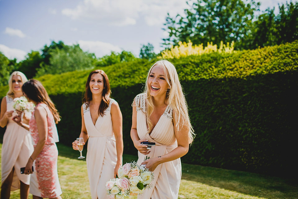 A Grecian style dress for a glamorous English country house wedding. Photography by Jonny MP.