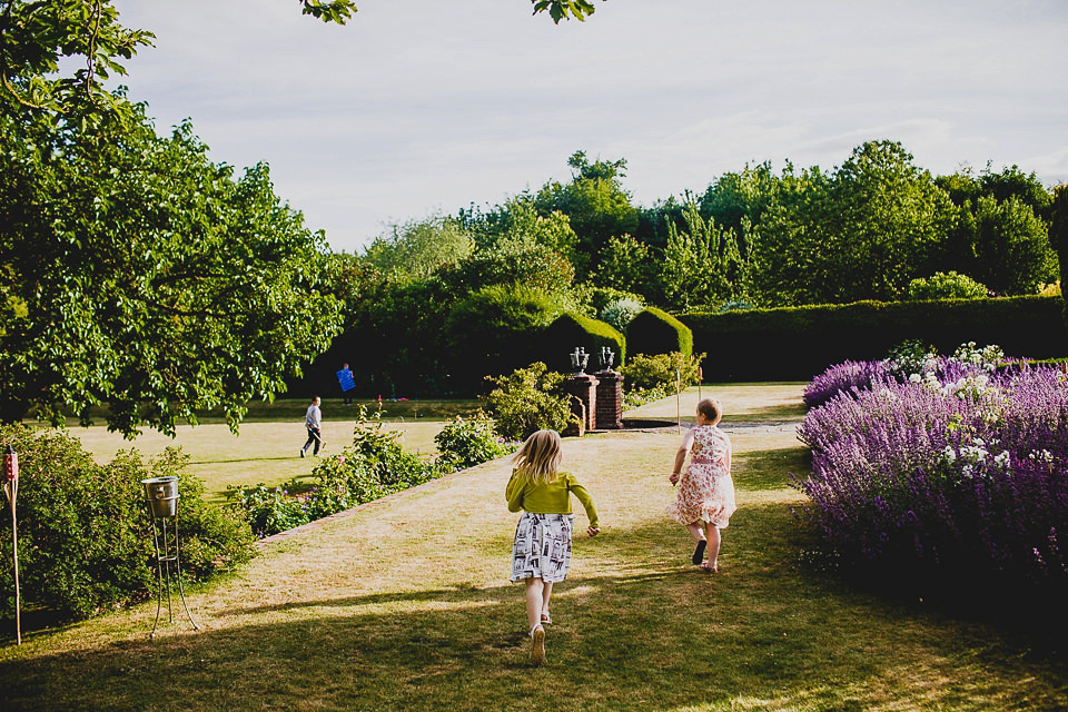 A Grecian style dress for a glamorous English country house wedding. Photography by Jonny MP.