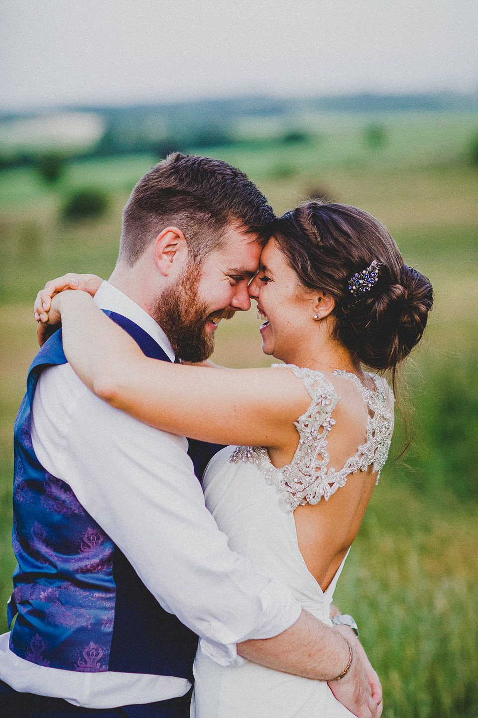 A Grecian style dress for a glamorous English country house wedding. Photography by Jonny MP.