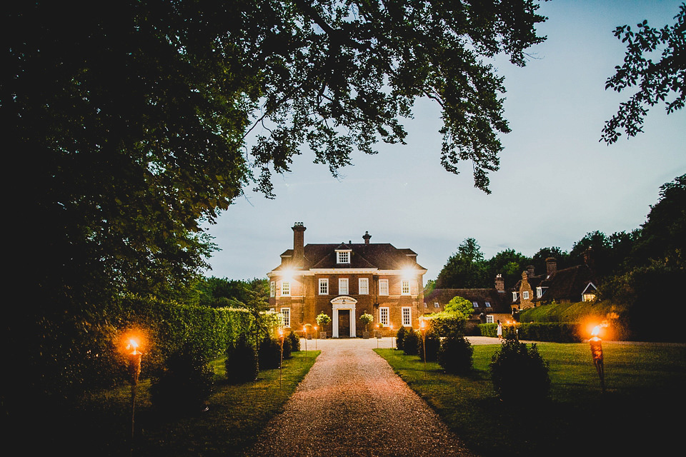 A Grecian style dress for a glamorous English country house wedding. Photography by Jonny MP.