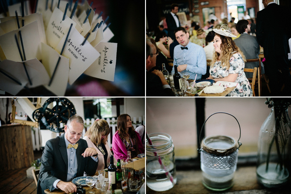 The bride wears Charlie Brear for her 'Railway Children' inspired yellow wedding. Photography by Claudia Rose Carter.