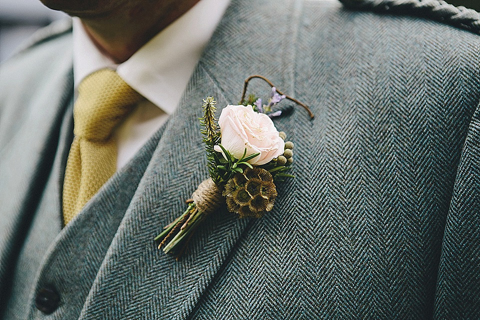 The bride wears 'Sophia' by Ian Stuart for her sweet, local, intimate and vintage inspired village wedding. Photography by The Twins.