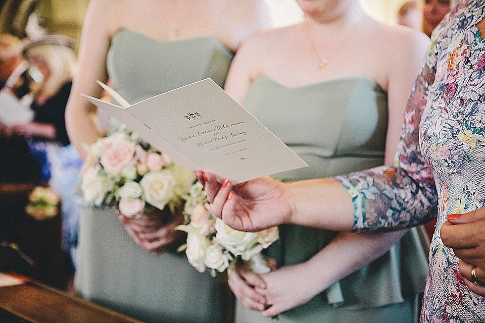 The bride wears 'Sophia' by Ian Stuart for her sweet, local, intimate and vintage inspired village wedding. Photography by The Twins.