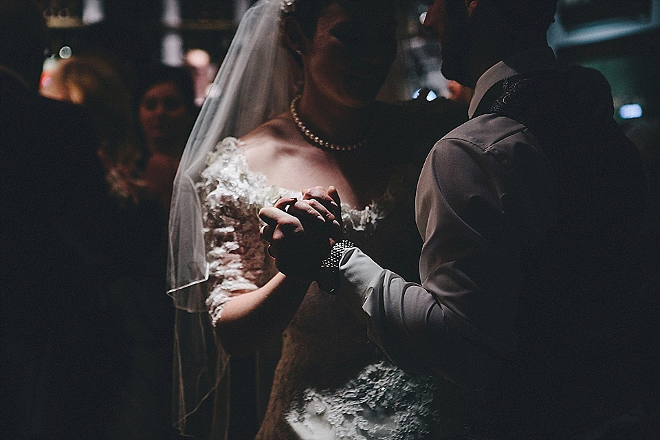 The bride wears 'Sophia' by Ian Stuart for her sweet, local, intimate and vintage inspired village wedding. Photography by The Twins.