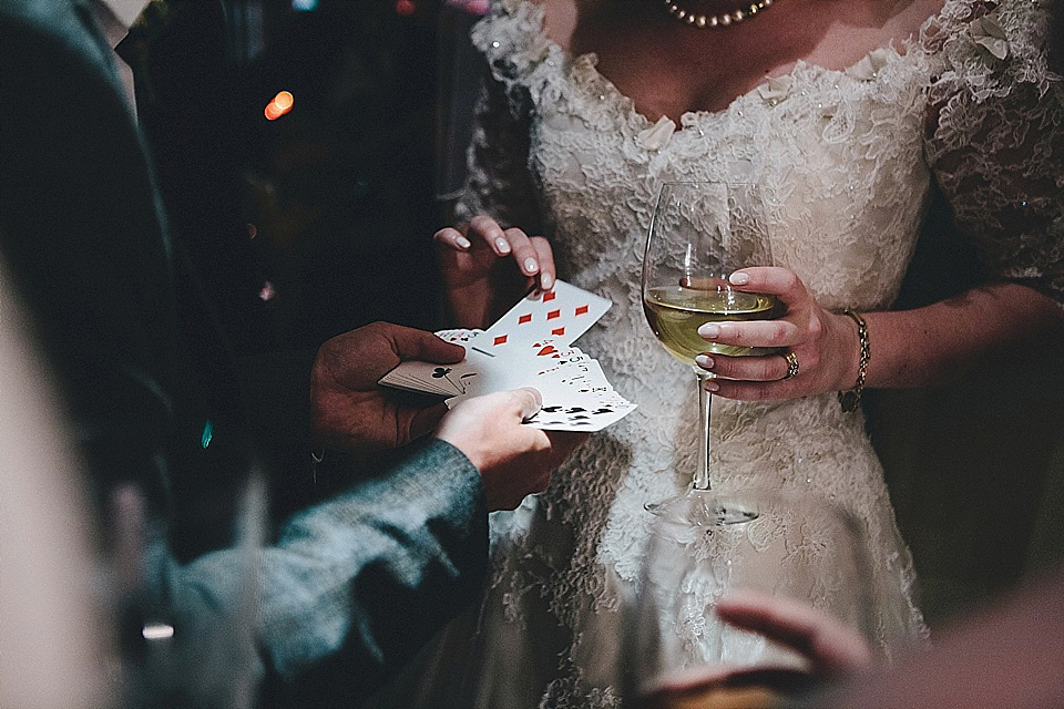 The bride wears 'Sophia' by Ian Stuart for her sweet, local, intimate and vintage inspired village wedding. Photography by The Twins.