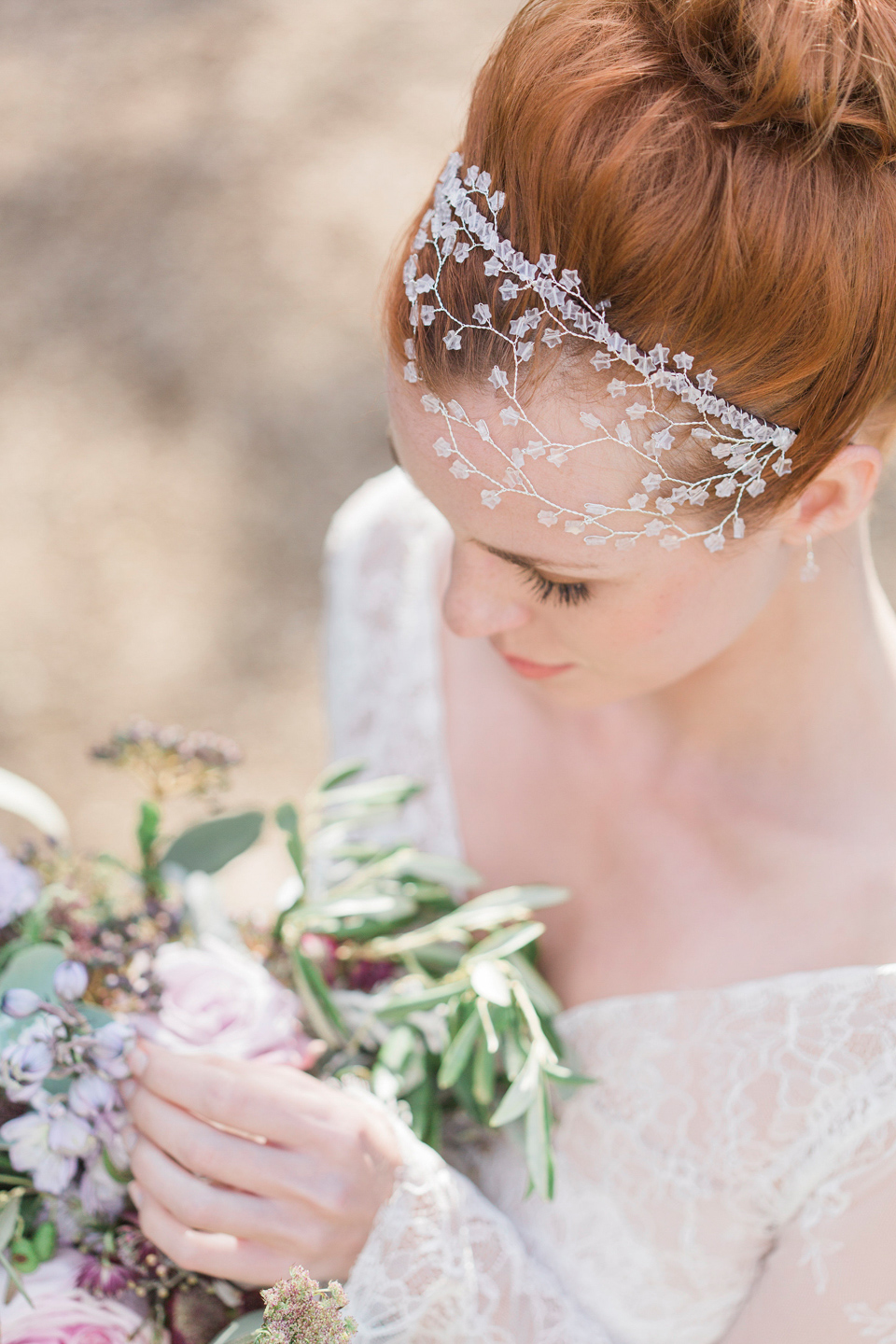 Hermione Harbut, dreamy, ethereal and delicate headpieces for brides. Visit hermioneharbutt.com.